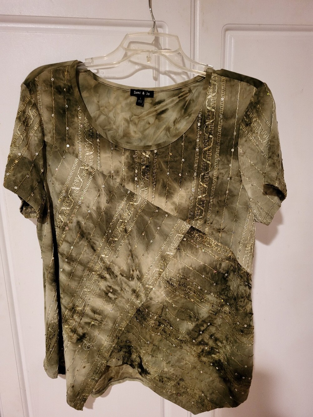 Sami & Joe Embelished Blouse Greens Size Large